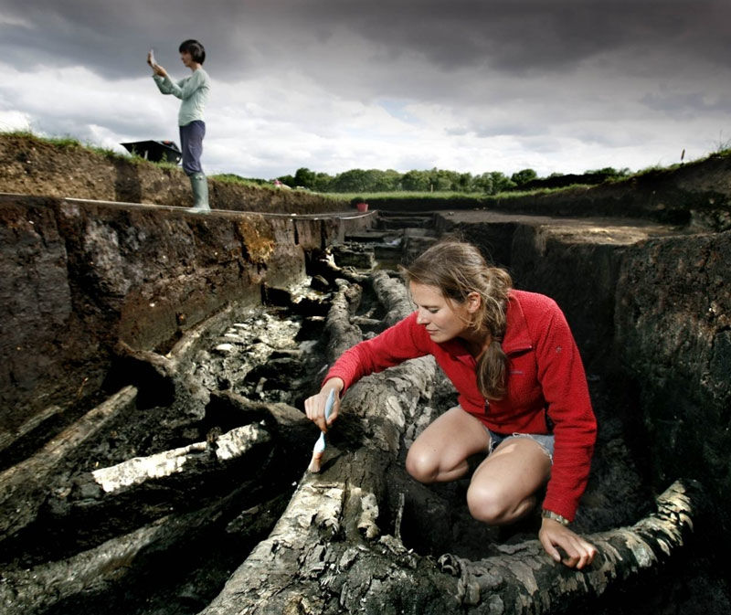 Professor Nicky Milner excavating a trench