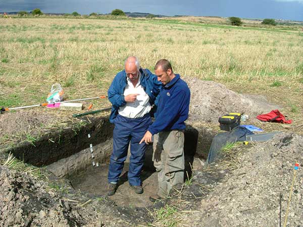 Tim Schadla-Hall and Barry Taylor on site