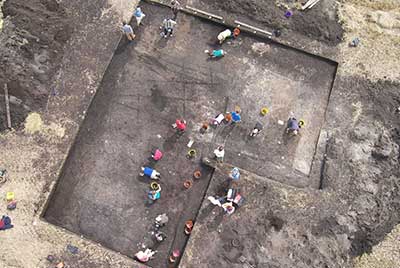 Aerial shot of the site